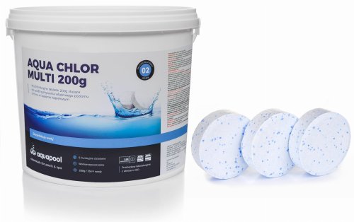 AQUAPOOL CHLOR DO BASENU TABLETKI 6w1 MULTI  200g 5kg