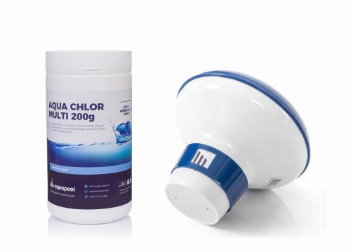 Zestaw 1 kg Aqua Chlor Blue 200 g  + dozownik gigant