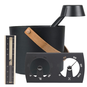 Zestaw do sauny - wiadro 5L, higrometr, klepsydra