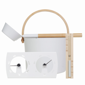 ZESTAW DO SAUNY - WIADRO 5L, HIGROMETR, KLEPSYDRA