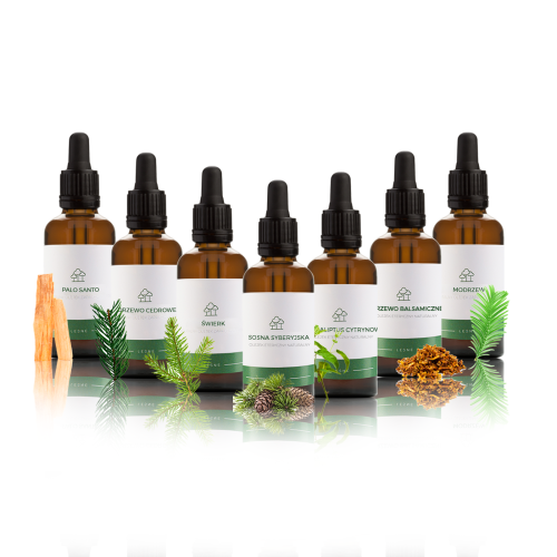 Zestaw olejków eterycznych Zapachy Leśne na drogi oddechowe 7 x 20 ml nr.1