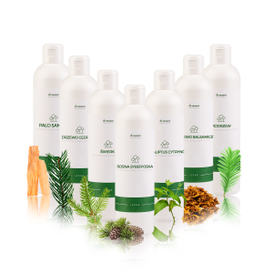 Olejek do sauny emulsje zapachowe  na drogi oddechowe ZESTAW LEŚNY  Nr.1 7 x 1000 ml