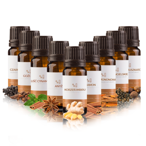 Olejki eteryczne do sauny zestaw olejków korzennych 9 x 10 ml