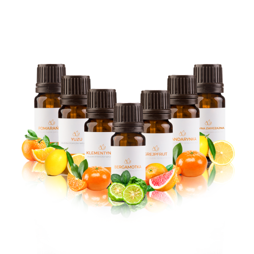 Olejki eteryczne do sauny zestaw olejków cytrusowych 7 x 10 ml