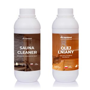 Zestaw do impregnacji i czyszczenia sauny Sauna Cleaner 1L + Olej lniany 1L
