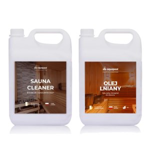 Zestaw do impregnacji i czyszczenia sauny Sauna Cleaner 5L + Olej lniany 5L