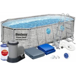 Basen stelażowy ogrodowy Power Steel 549 x 274 x 122 cm - Bestway 56716