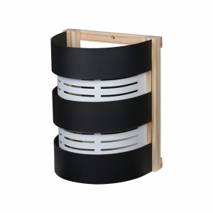 Abażur osłona drewniana do sauny półokrągła czarna