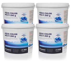 Chlor tabletki do basenu Blue 200g niebieska woda 4 x 5 kg