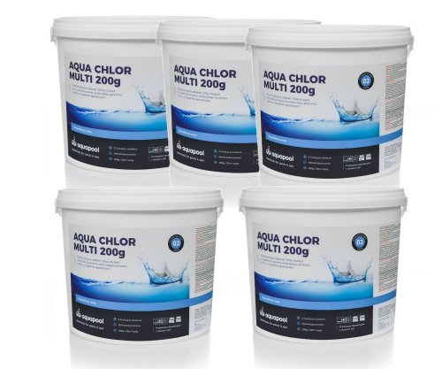 Chlor Multifunkcyjny do basenu tabletki 200g 5 x 5 kg