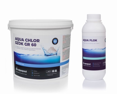 Chlor szok do basenu w granulacie 3 kg +  flock 1 l