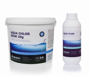 Chlor szok 20g tabletki do basenu  3 kg +  flok 1 l