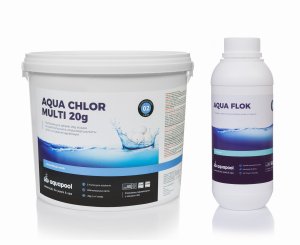 Chlor multi tabletki 20g do basenu 3 kg + koagulant 1 l