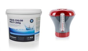 Zestaw 5 kg Aqua Chlor Multi 200g + dozownik duży z termometrem