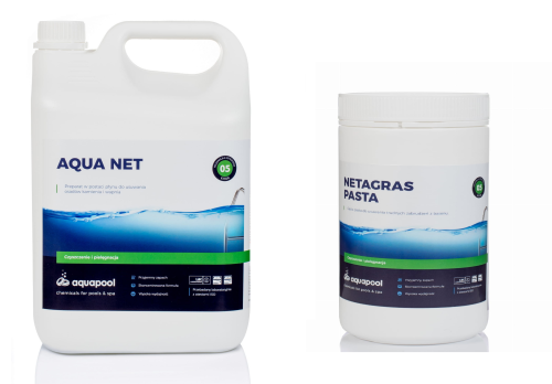 Odkamieniacz do czyszczenia basenu Aqua Net 5 l + środek do czyszczenia Netagras Pasta 5 kg