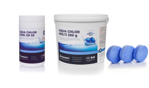 Tabletki do basenu chlor 3 kg BLUE 200g + chlor szok granulat 1 kg