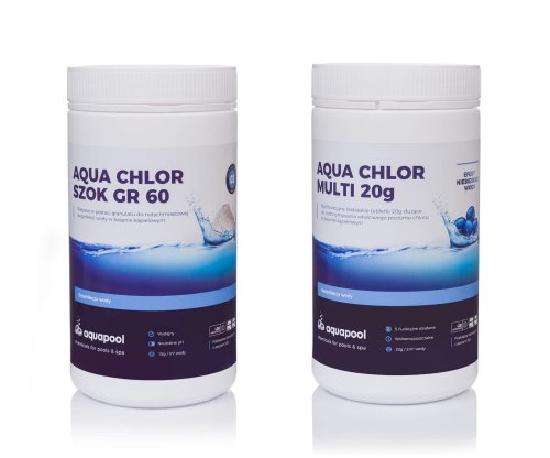 Aqua Chlor Blue 6w1 Tabletki 20 g 1 kg + Chlor Szok 1 kg