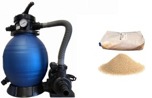 Zestaw Filtr piaskowy z pompą basenową 8 m3/h basen do 20 m3 + Piasek kwarcowy 25 kg