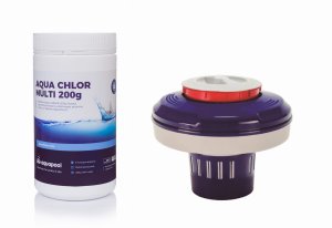 Zestaw 1 kg Aqua Chlor Multi 200g  + dozownik duży z alarmem