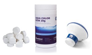 Zestaw 1 kg Aqua Chlor Szok 20g + dozownik mały