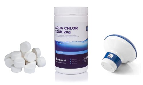 Zestaw 1 kg Aqua Chlor Szok 20 g + dozownik mały