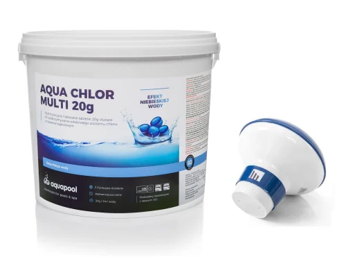 Zestaw 5 kg Aqua Chlor Blue 20 g + dozownik mały