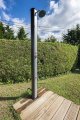 Prysznic ogrodowy basenowy solarny z aluminium 40 l ciepłej wody + kranik do stóp