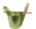 Wiadro , ceber do sauny aluminiowe kolor zielony z chochlą