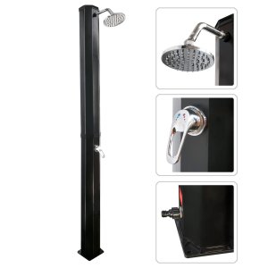 Prysznic ogrodowy basenowy  solarny z aluminium 40 l ciepłej wody