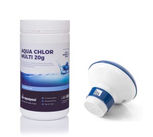 Zestaw Chlor do basenu tabletki BLUE 20g 1 kg + dozownik